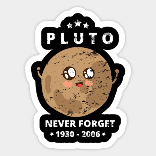 Never Forget Pluto Shirt. Funny Cute Style Sticker